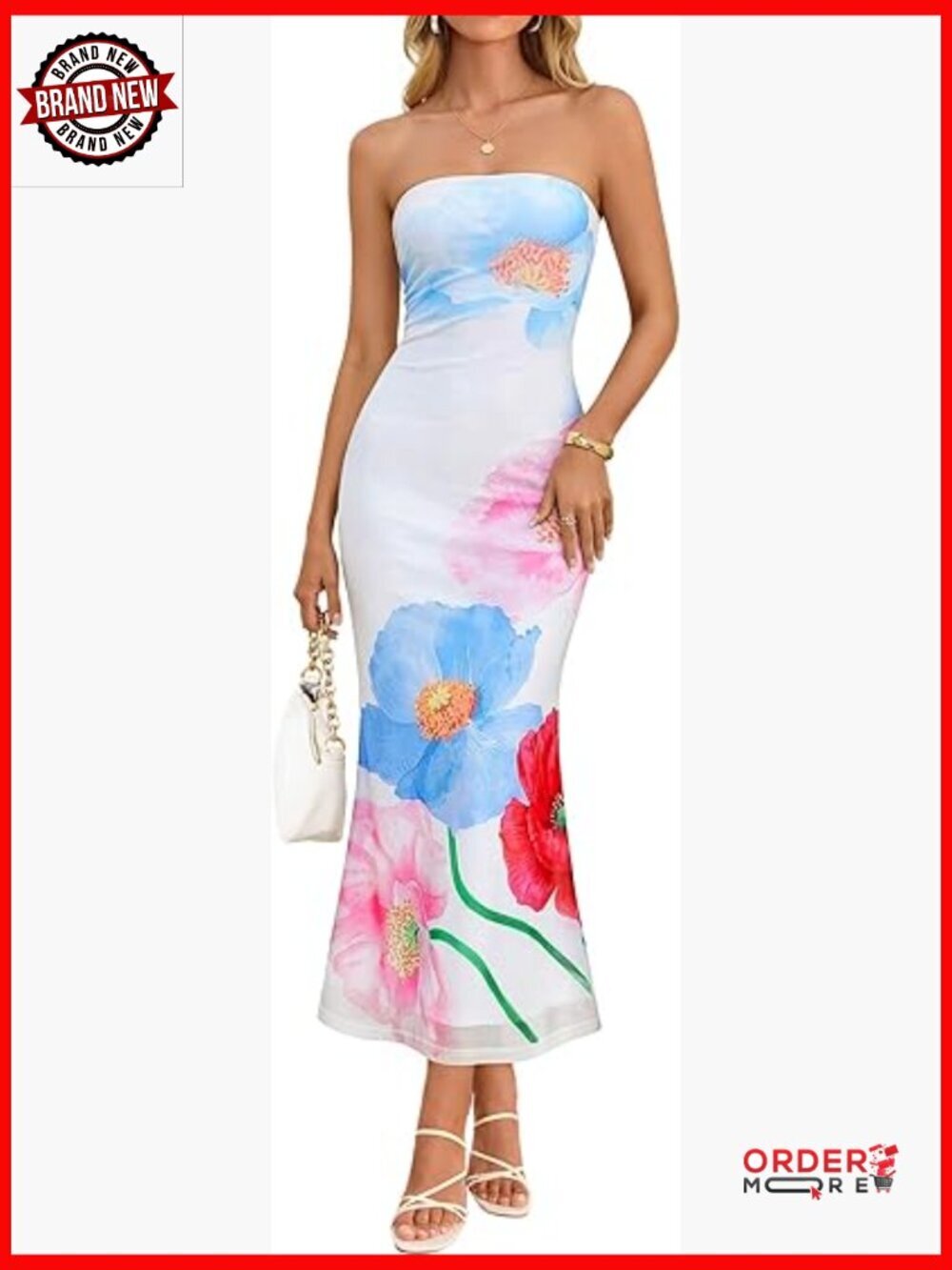 Strapless Maxi Dress Off Shoulder Mesh Tube Bodycon Wedding Guest Beach